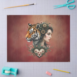 Papel De Seda Mundo floral magnético steampunk