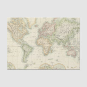 Papel De Seda Mundo na projeção de Mercator