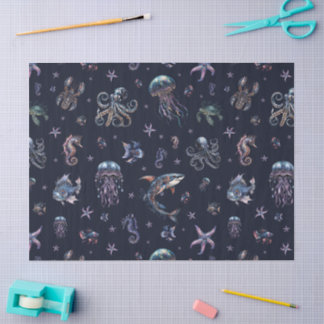 Papel De Seda Mundo Subaquático Sombrio Gótico