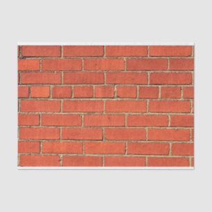 Papel De Seda Muro de Brick Vermelho Clássico 