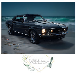 Papel De Seda Muscle Car- Mustang- na Decoupage da Praia