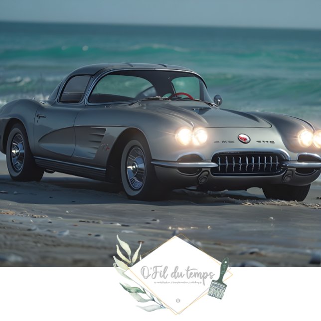 Papel De Seda Muscle Car no Beach Découpage Paper (Criador carregado)