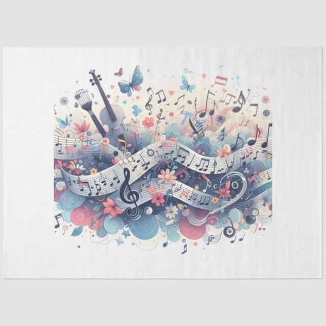 Papel De Seda Music Notes Series Design 5 (Frente )