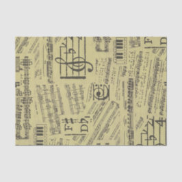 Papel De Seda Música antiga de Vintage: Músico de padrão