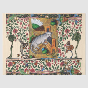 PAPEL DE SEDA MÚSICA BESTIÁRIA MEDIEVAL ESTRANHA,ÓRGÃO DE JOGO C