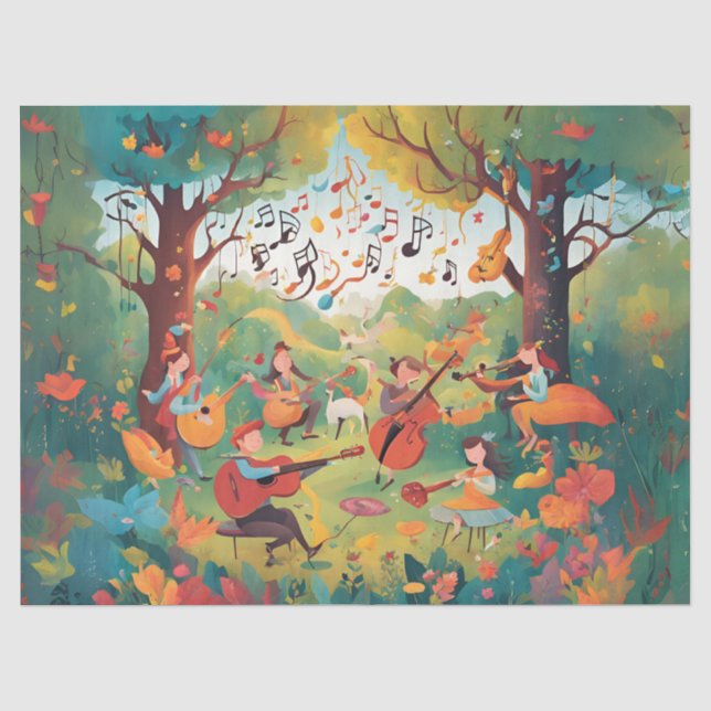 Papel De Seda Música Caprichosa no Bosque (Frente )