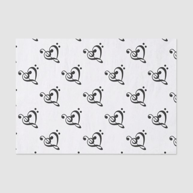 Papel De Seda Música Clef Heart (Frente )