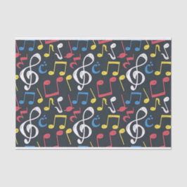 Papel De Seda Música colorida Nota musical de padrão