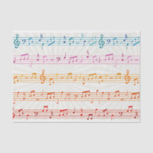 Papel De Seda Música colorida Nota musical Músico padrão