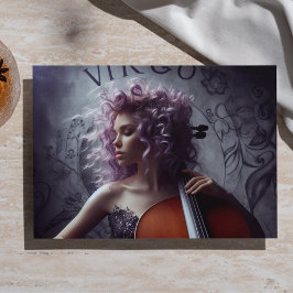 Papel De Seda Música do Zodíaco de Virgem Violoncelo Decoupage