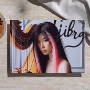 Papel De Seda Música do Zodíaco Libra Harpa Decoupage 
