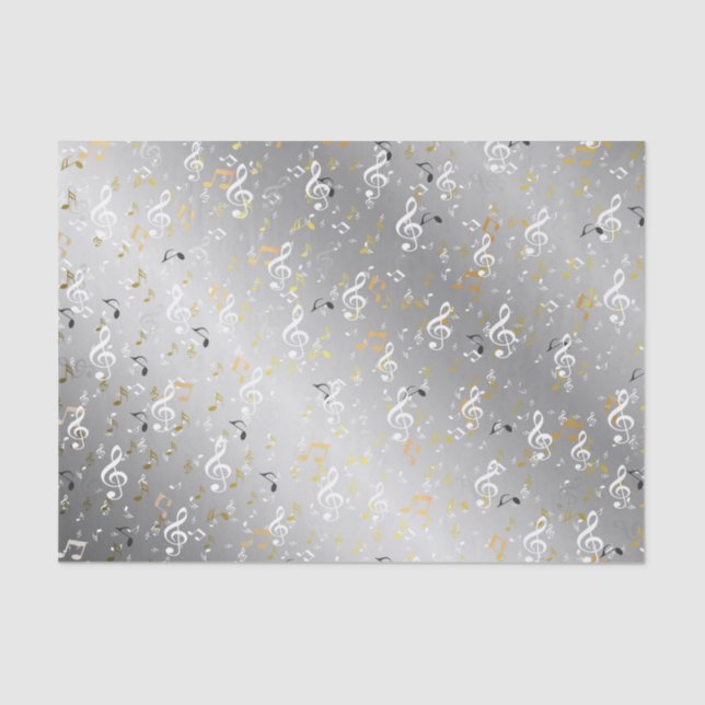 Papel De Seda música, música, nota, branco, melodia, clf, som, (Frente )