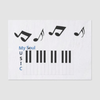 Papel De Seda Música Nota Musical Tecla de Piano Musical