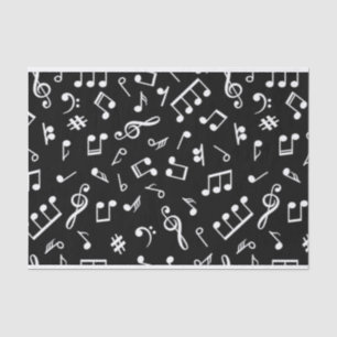 Papel De Seda Música preta e branca Músico padrão