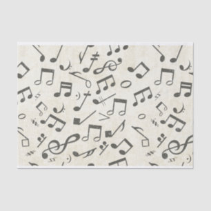Papel De Seda Música preta e branca Músico padrão