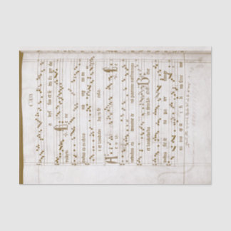 Papel De Seda Música renascentista com nota manuscrita na parte 