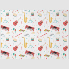 Papel De Seda Musical Instruments Music Theme Pattern