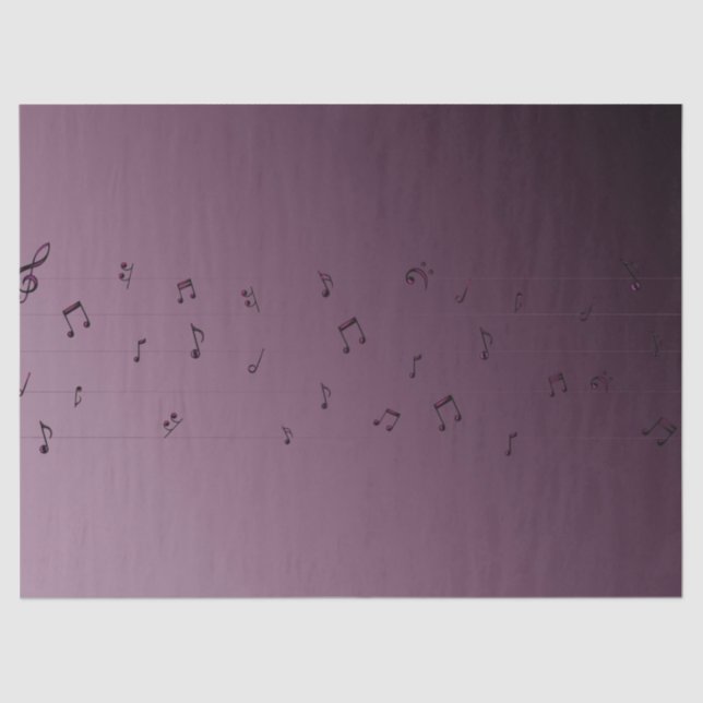 Papel De Seda Musical Notes Ombre Mauve (Frente )