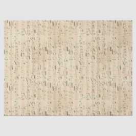 Papel De Seda Musical Notes Sheet Music on Tan Decoupage