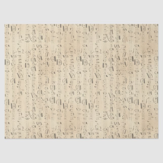 Papel De Seda Musical Notes Sheet Music on Tan Decoupage (Frente )