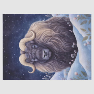 Papel De Seda Musk Ox Boho Arte Mística