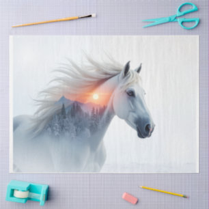 Papel De Seda Mustang Selvagem ao Pôr do Sol