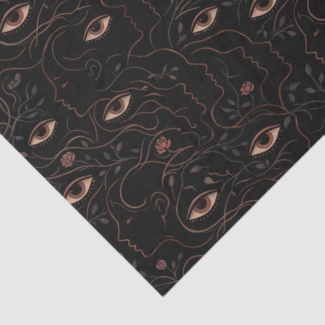 Papel De Seda Mystic Eyes & Floral Faces Tissue Paper (Detalhes)