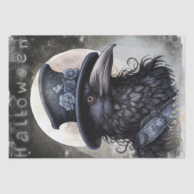 Papel De Seda Mystical Black Raven (Frente )