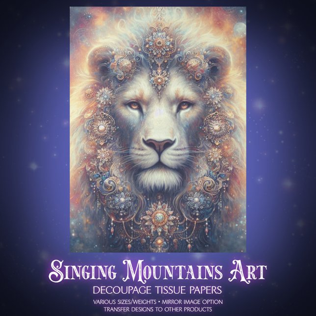 Papel De Seda Mystical Decorative Lion King Decoupage (Criador carregado)