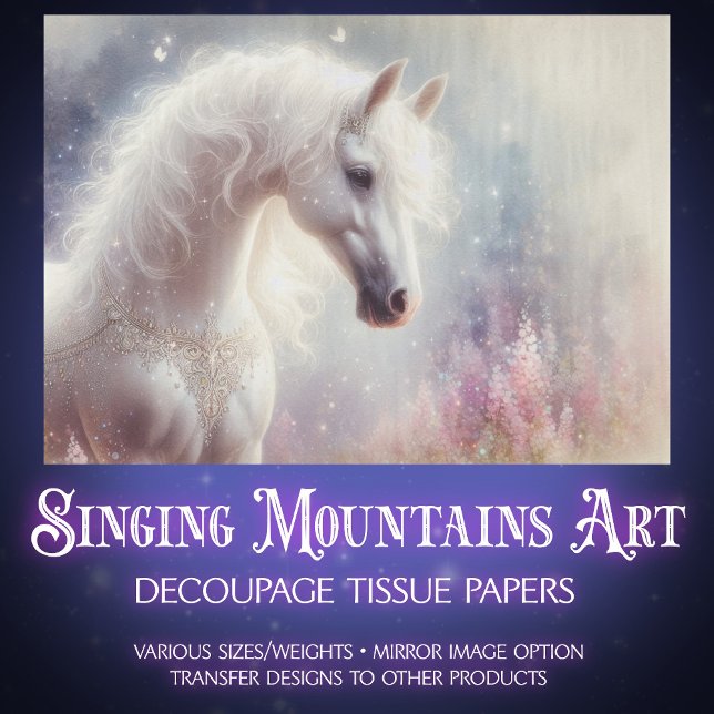 Papel De Seda Mystical Mare Horse Sparkle Art Decoupage (Criador carregado)