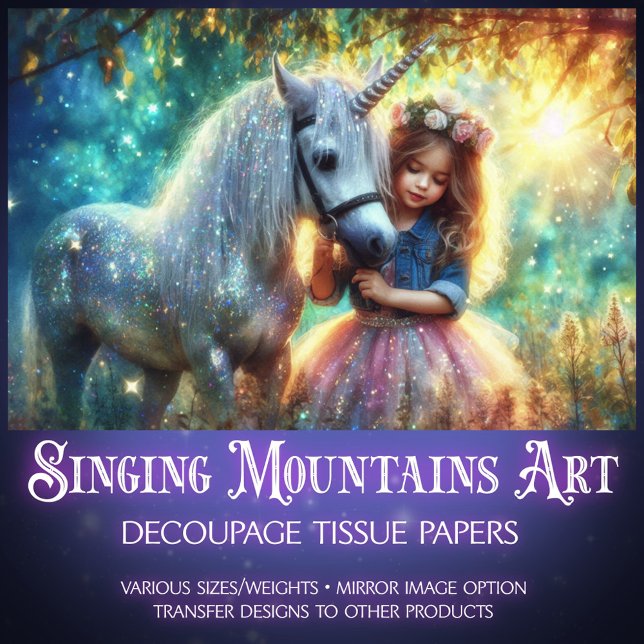 Papel De Seda Mystical Morning Unicorn Walk Decoupage (Criador carregado)