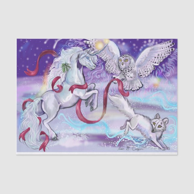 Papel De Seda Mystical Winter Unicorn (Frente )