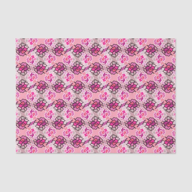 Papel De Seda Na Arte Geométrica Do Meio século Rosa (Frente )