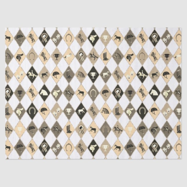 Papel De Seda Na moda Beige Cream Equestrian Diamond (Frente )