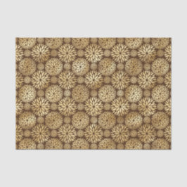 Papel De Seda Na moda Brown e Dourado padrão Dahlias