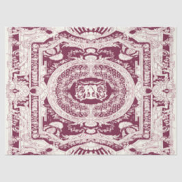 Papel De Seda Na moda Clássico - Ornamento Barroco Burgundy Eleg