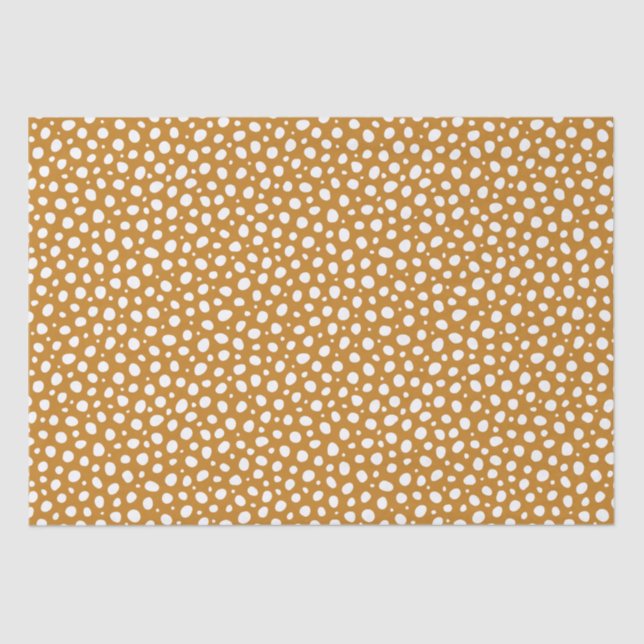 Papel De Seda Na moda de outono de Bolinhas brancas amarelas (Frente )