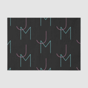 Papel De Seda Na moda Editável Qualquer Duas Iniciais Modernas e