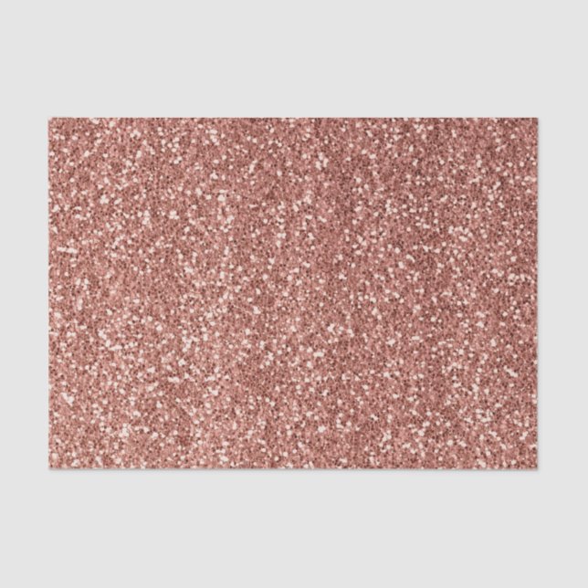 Papel De Seda Na moda Girly Rosa Dourada Glitter Sparkles (Frente )