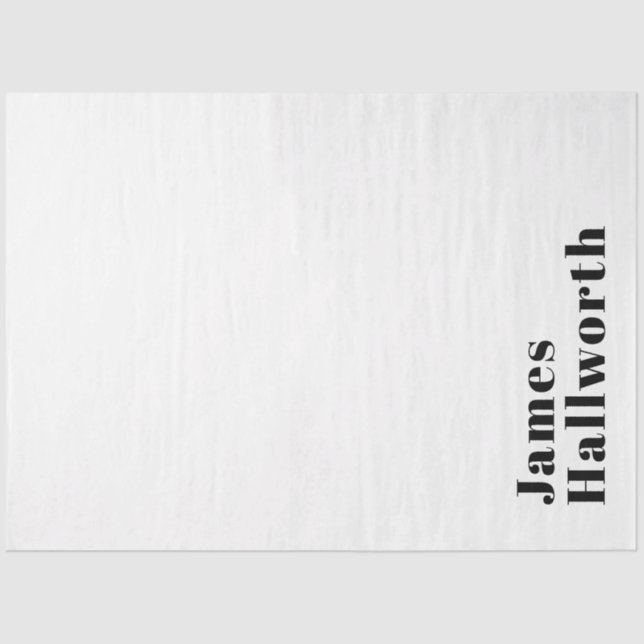 Papel De Seda Na moda Retro Modern Lettering | Preto editável (Frente )