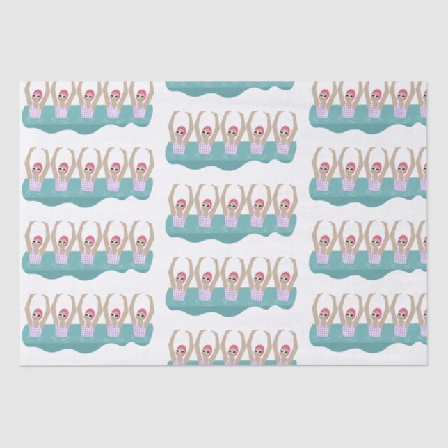 Papel De Seda Nadadores Artísticos Trendy | Presente para nataçã (Frente )