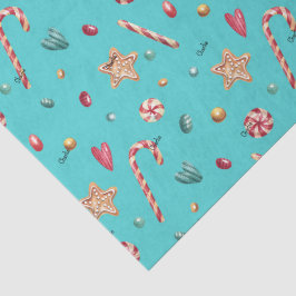 Papel De Seda Name, Turquoise Candy Cookies Christmas 3 pcs