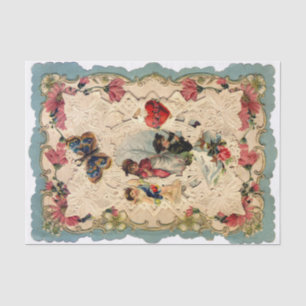 PAPEL DE SEDA NAMORADOS ANTICO, CUPIDO, AMANTES E MANTEIGA