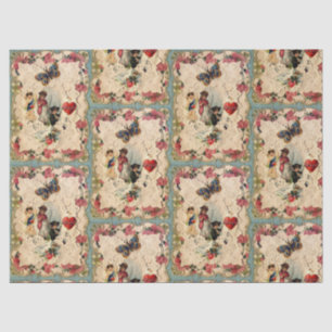 PAPEL DE SEDA NAMORADOS ANTICO, CUPIDO, AMANTES E MANTEIGA