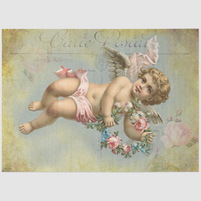 Papel De Seda Namorados Cherub, francês inspirado  (Frente )