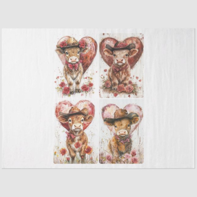 Papel De Seda Namorados Rustic Highlanders (Frente )