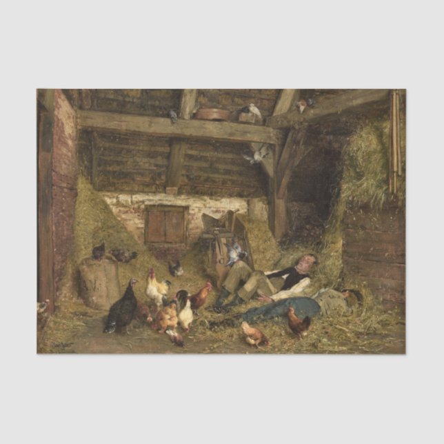 Papel De Seda Nap in a Barn by Carl Jutz (Frente )