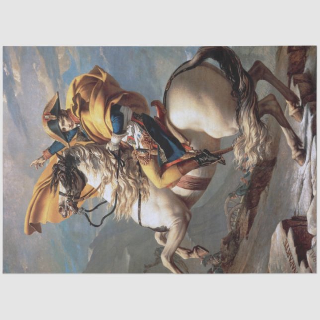 Papel De Seda Napoleão atravessando os Alpes, Jacques-Louis Davi (Frente )