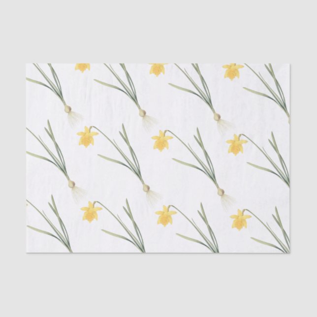 Papel De Seda Narcissus Flower Pattern (Frente )