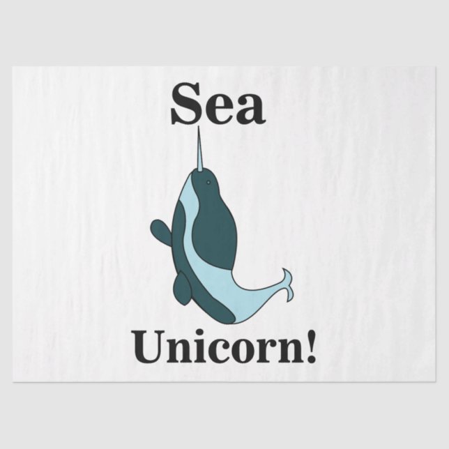 Papel De Seda Narwhal Sea Unicorn Funny (Frente )